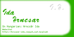 ida hrncsar business card